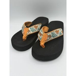Tidewater Women's Flip Flop Orange Boardwalk Running Tigers Sandals Size 10